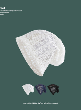 大孔镂空透气包头帽女文艺复古休闲时尚冷帽夏季薄款大头围堆堆帽