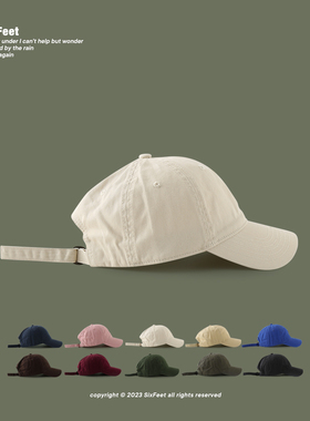 大码纯色经典水洗棉棒球帽男女软顶大头围遮阳鸭舌帽春夏季帽子潮