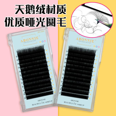 Round hair 8-25mm matte black single false eyelash单根假睫毛