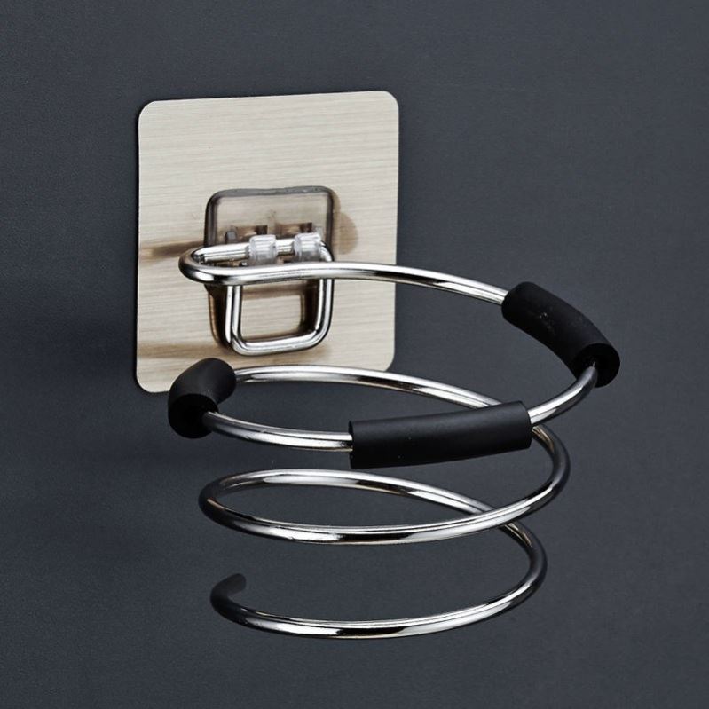 加厚免打孔不锈钢吹风机架壁挂发廊宿舍卫生间浴室风筒架置物挂架