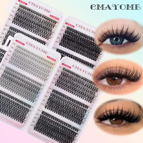 600 clusters of D-curved false eyelashes 8-16mm DIY假睫毛