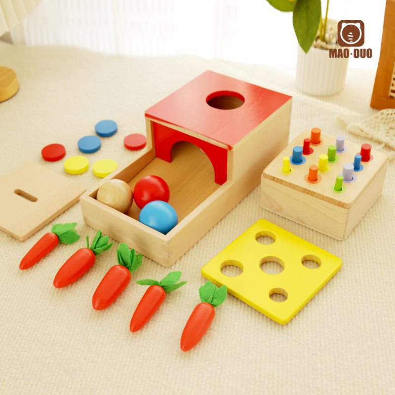 四合一教具蒙氏早教益智玩具