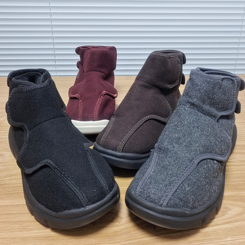 外原~少量~加宽版魔术贴前后调节宽胖脚加绒保暖高帮休闲鞋男女鞋