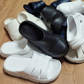 外原炒鸡舒服 男女拖鞋 高弹Q软缓震厚底轻便包头拖鞋 一字拖情侣款