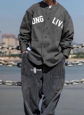 WTAPS LEAGUE / LS /COTTON. FLANNEL日系长袖棒球衬衫无领 21AW