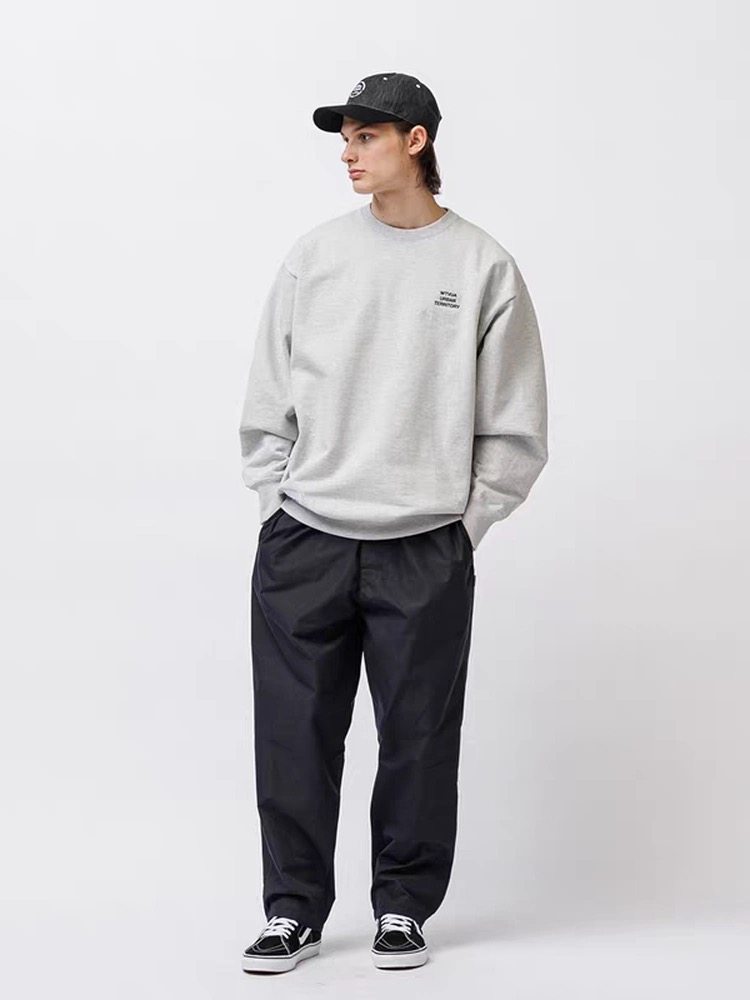 日系宽松简约WTAPS WUT SWEATER纯棉字母休闲运动套头卫衣男 25AW