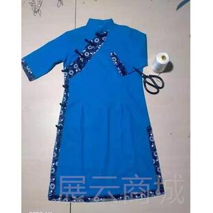 高档民老妈太婆红船舞群表演服装中国妈红色革命国英雄棉麻抗战演