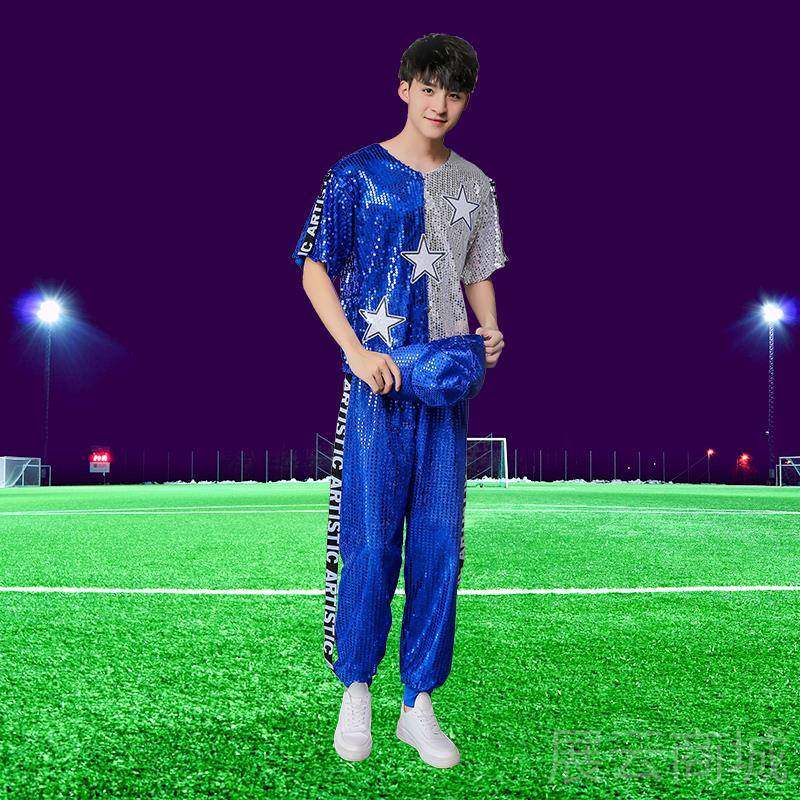 高档服新款舞男式亮片爵士蹈演出现代舞啦啦操服服装嘻哈街舞表演,女装/女士精品,民族服装/舞台装,淘宝优惠券,粉丝福利购,淘宝优惠卷