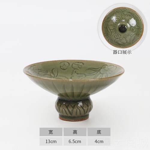 高档仿古青小花瓶客厅日摆件 汝窑陶瓷花器禅意中式器式花道瓷插