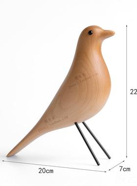 高档鸽子装饰质实木鸟样板房装饰品木原木设师办公室软创意计书架