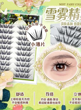 夏小朵新品雪雾精灵韩式女团自然上镜仿真新手卷翘分段式假睫毛