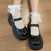 白色蕾丝边绑带蝴蝶结夏季 jk中筒棉袜芭蕾风短袜Lolita堆堆袜女