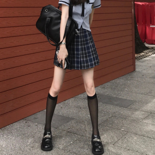 薄款 黑色半筒丝袜夏季 jk白色透明袜子女春秋中筒袜ins半截小腿袜