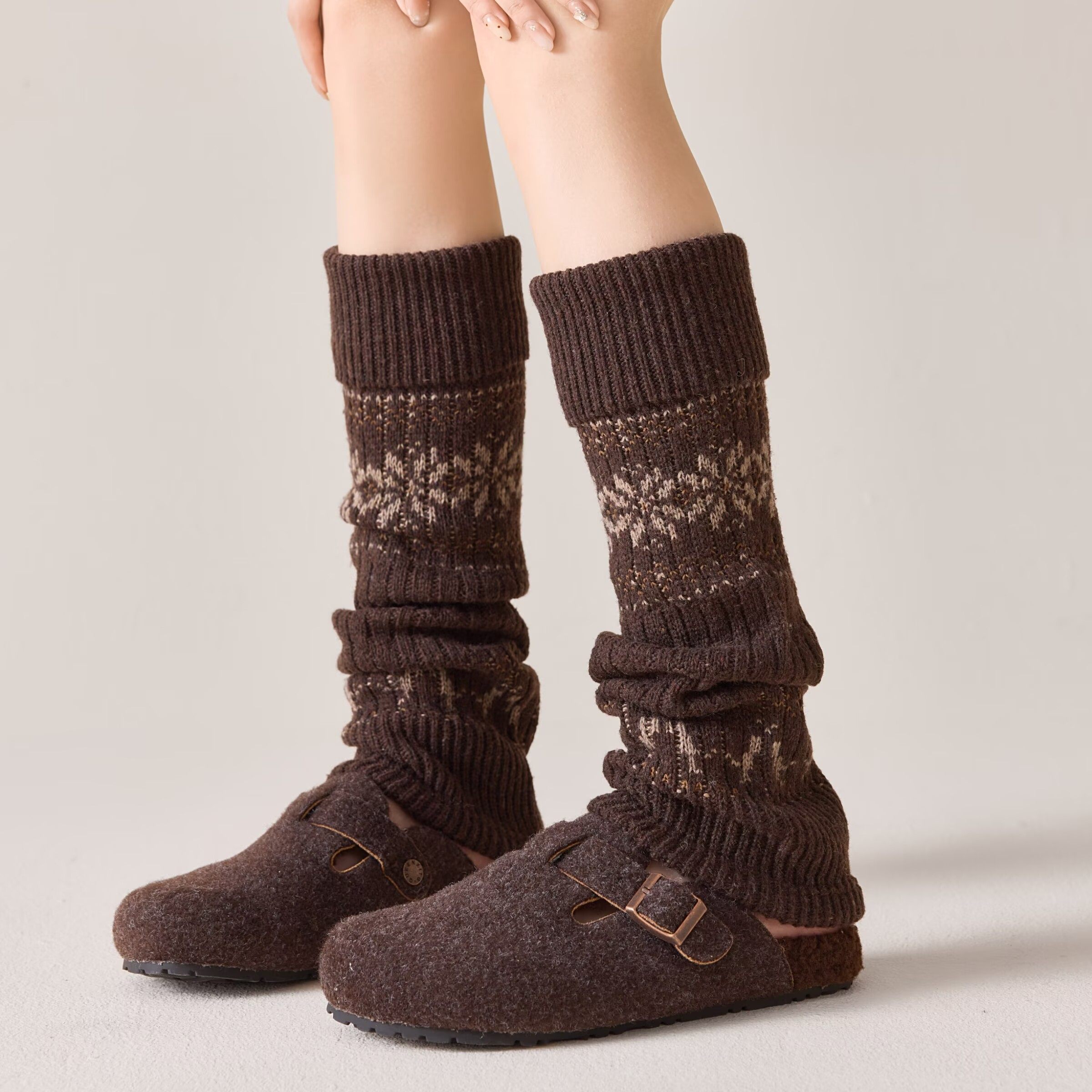 羊毛袜套女费尔岛堆堆袜秋冬配雪地靴咖色小腿袜针织保暖加厚腿套,女士内衣/男士内衣/家居服,中筒袜,淘宝优惠券,粉丝福利购,淘宝优惠卷
