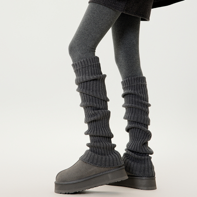 灰色袜套堆堆袜女2025秋冬季腿套