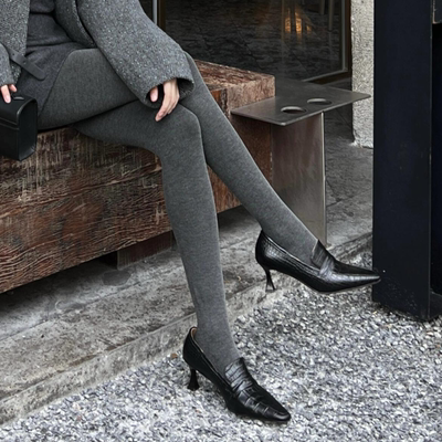 灰色打底裤女春秋外穿显示连袜裤