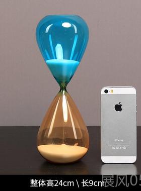 高档北简创意彩色玻沙漏计时器摆件客厅酒柜电欧视柜办公室装约饰