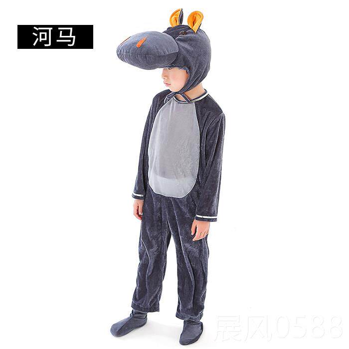 高档儿童动物演出幼儿园卡通大人河马斑马蝠表海蝙服豚龙演服装衣