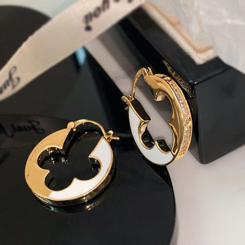 四叶草耳圈新款圆盘耳环