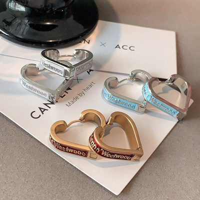 西太家字母爱心耳环高级耳扣