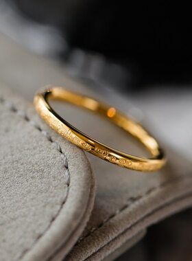 不掉色新中式好运加倍百福戒指