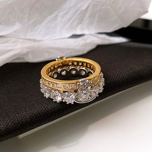 巴黎 西太后土星戒指女小众轻奢小香风食指戒可拆卸指环 设计师