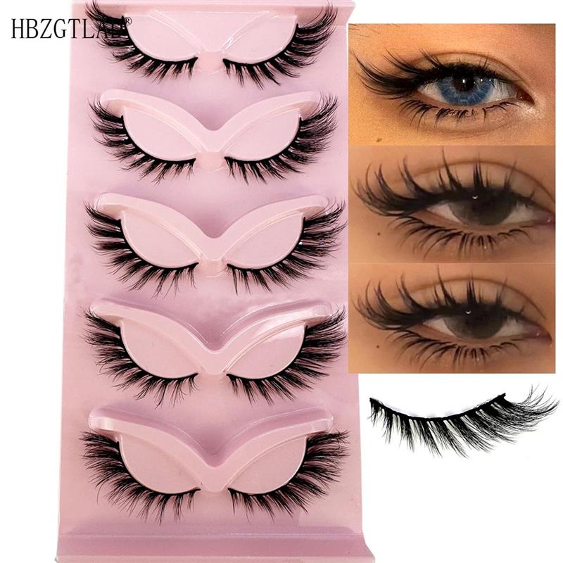 New Cat Eye Lashes Mink Eyelashes 3D Curl Winged Natural Rea