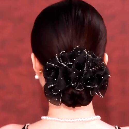 超大号蓬松发绳头花女发圈