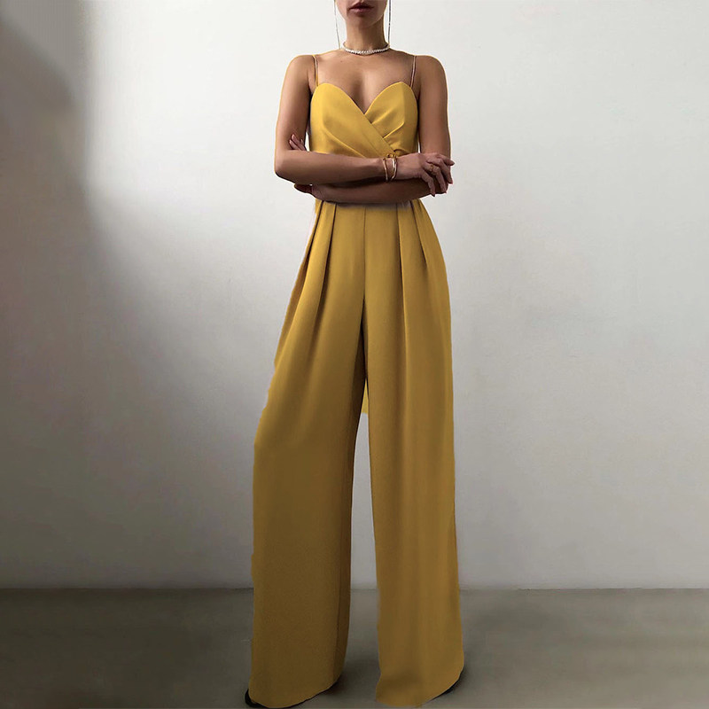 rapped chest high waist rompers casual party female jumpsuit