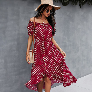 Woman Summer Shoulder For Neck Spring Slash Dress Sexy