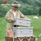 Металлический дорожный ящик для хранения, снаряжение для кемпинга, вместительная и большая коробка для хранения, алюминиевый сплав