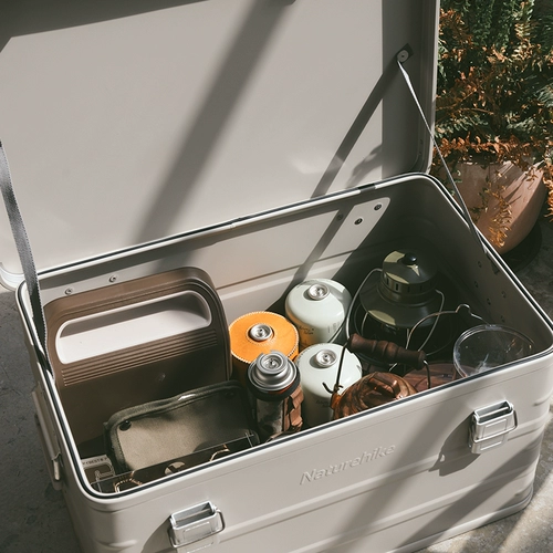 Металлический дорожный ящик для хранения, снаряжение для кемпинга, вместительная и большая коробка для хранения, алюминиевый сплав