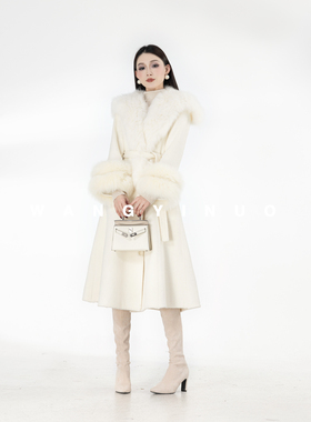 MD依诺【柔和温婉】2025冬季款休闲时尚系带保暖气质温柔羊毛外套
