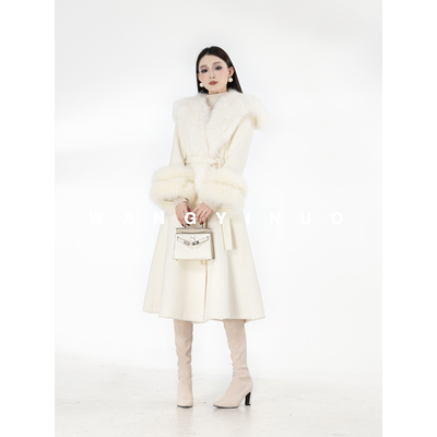MD依诺【柔和温婉】2025冬季款休闲时尚系带保暖气质温柔羊毛外套