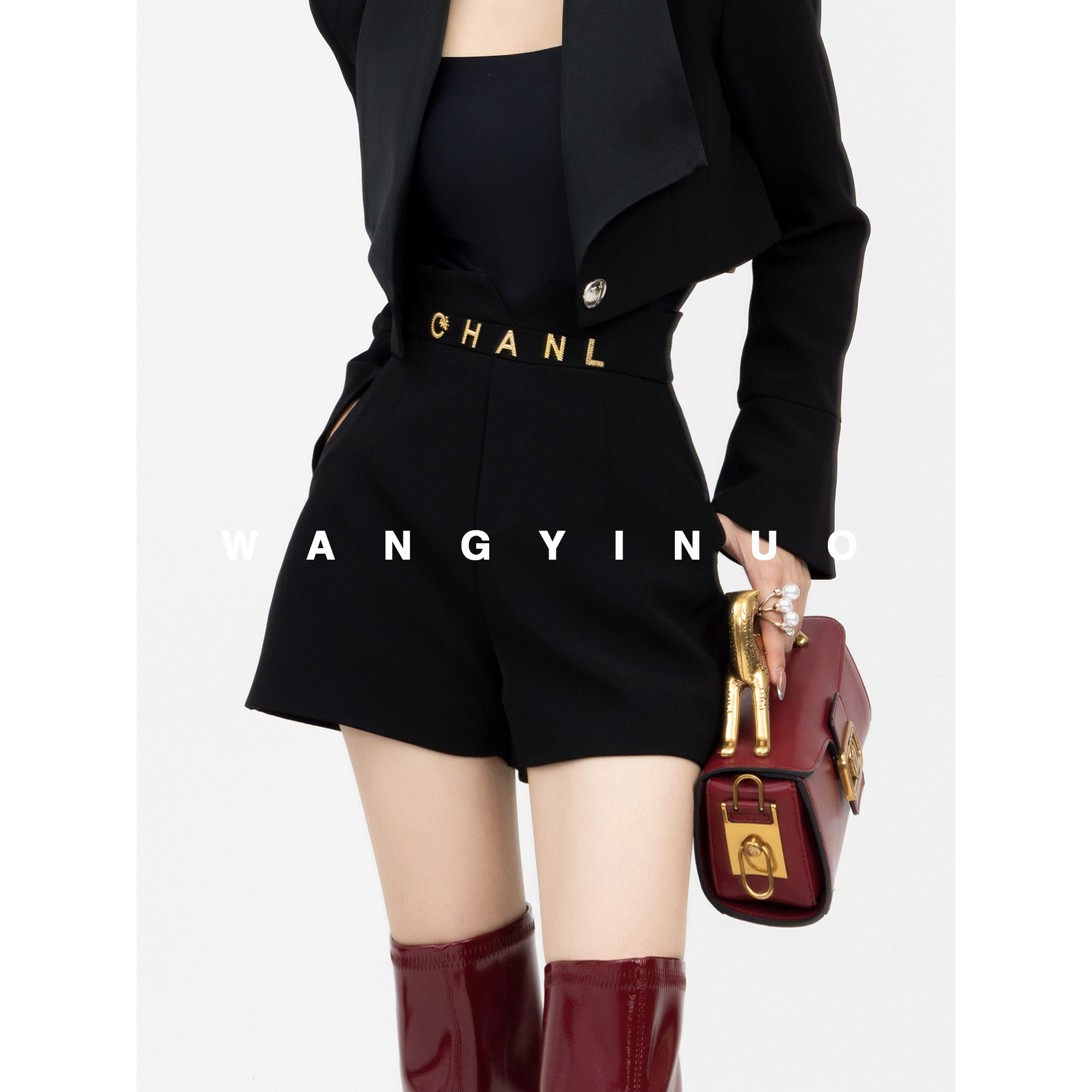 MD定制·依诺【百搭神器】2025秋冬新款复古百搭女士高腰短裤