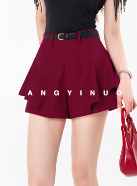 MD依诺【随性而为】2025夏季款显瘦气质洋气高腰百搭裤子女士短裤