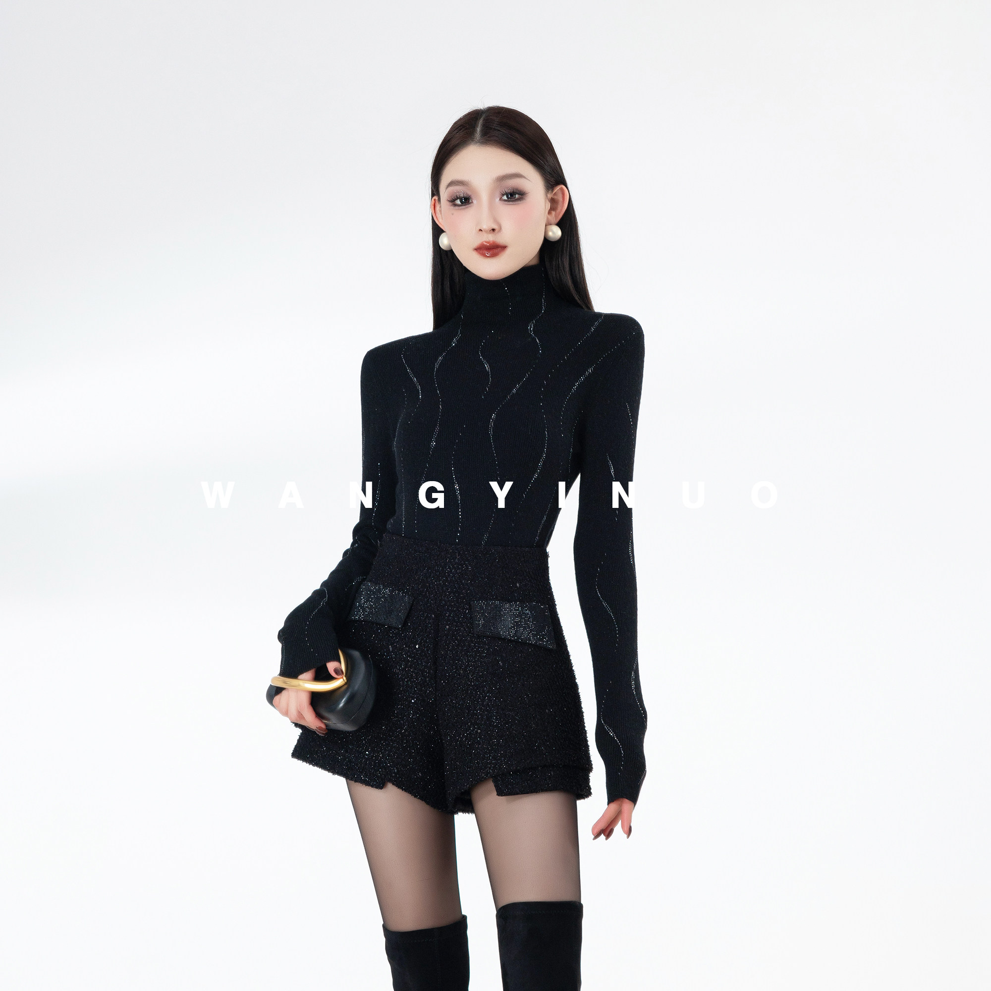 MD依诺【温柔暖栖】2025冬季款时尚休闲百搭修身长袖高领打底上衣