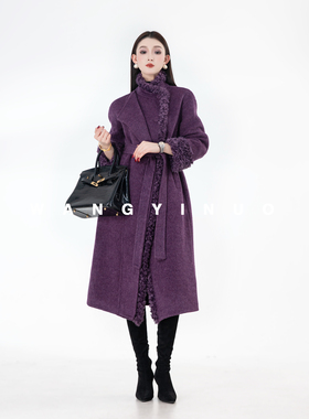MD依诺【星澜梦境】2026新款时尚气质洋气收腰设计感羊毛长袖外套