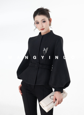 MD依诺【小调协奏】2026新款设计感时尚保暖名媛加厚长袖呢子外套