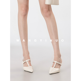 尖头简约T字带后空浅口凉拖鞋 2026细跟高跟鞋 百搭单品 MD依诺