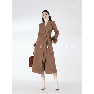 时尚 MD依诺 款 2025冬季 百搭名媛羊毛显瘦收腰大衣外套 视觉赢家