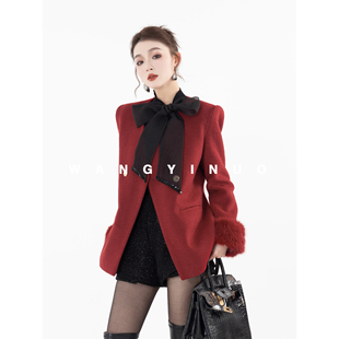 MD依诺【冬日时光】2025冬聚会羊毛加棉时尚百搭年会宴会西装外套