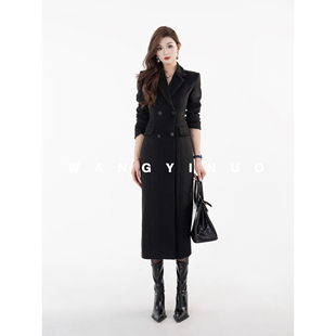 设计感长款 MD依诺 显瘦气质时尚 2024冬款 羊毛外套 静奢女王