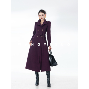 时尚 2025冬季 显瘦气质百搭双排扣加棉大衣外套 智性棱廊 MD依诺