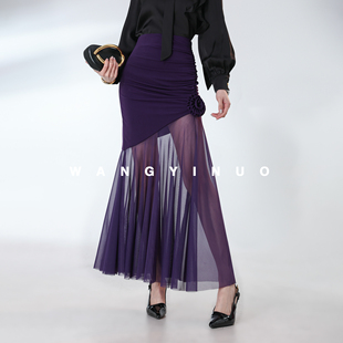 款 2026春季 纯欲风蕾丝拼接花朵收腰女士半身裙 玫瑰之恋 MD依诺