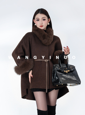 MD依诺【茶香可颂】2026新款法式双面气质宽松式优雅百搭羊毛外套