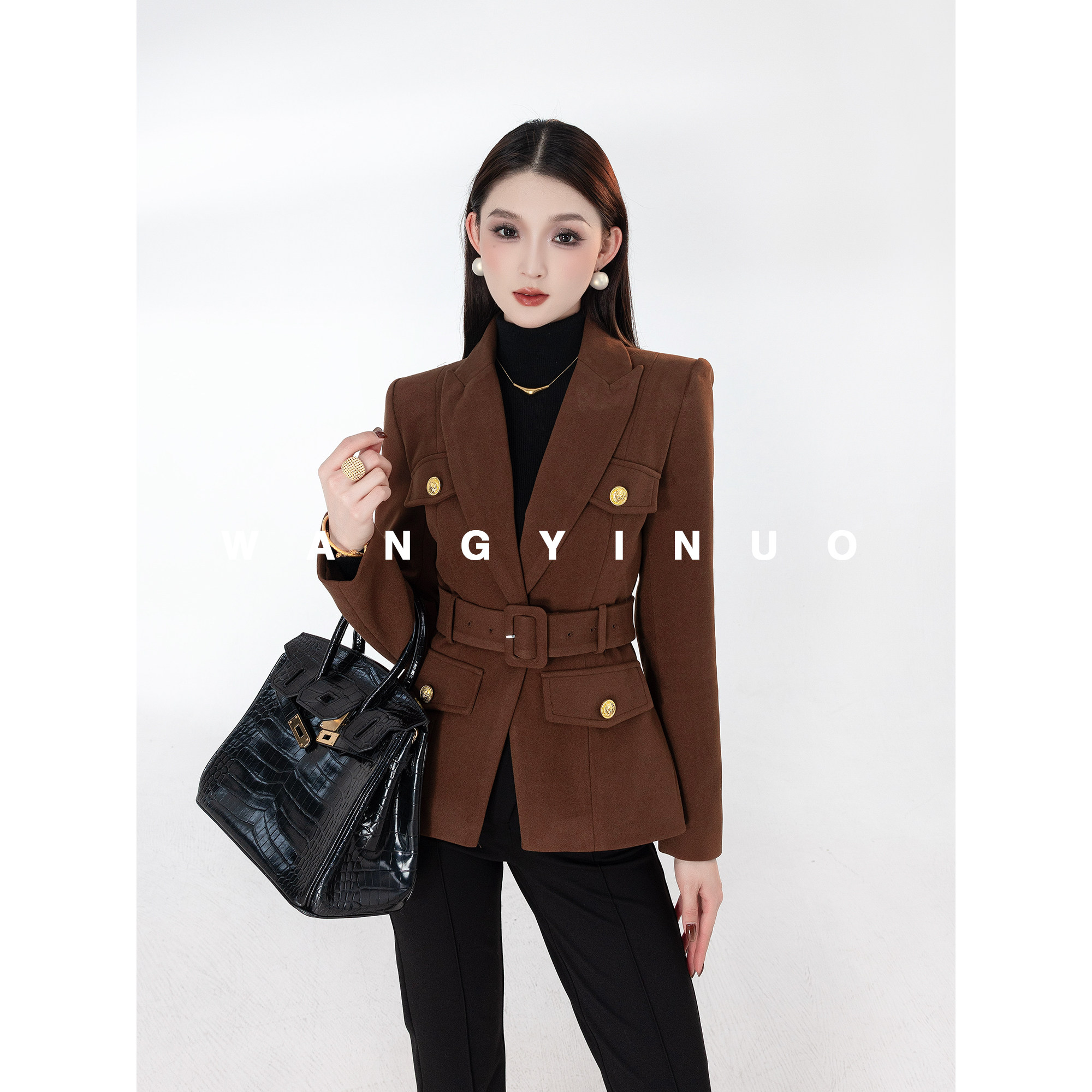 MD依诺【逆光幻境】2025秋冬季款气质时尚重工设计感名媛西服外套