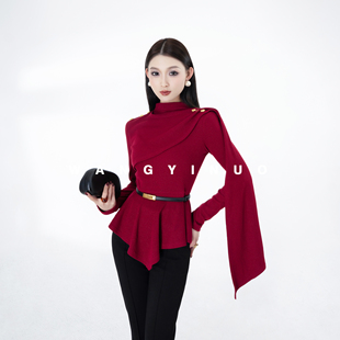 款 2025冬季 半高领修身 女时尚 上衣 MD依诺 飘带百搭长袖 巴恩暖炉