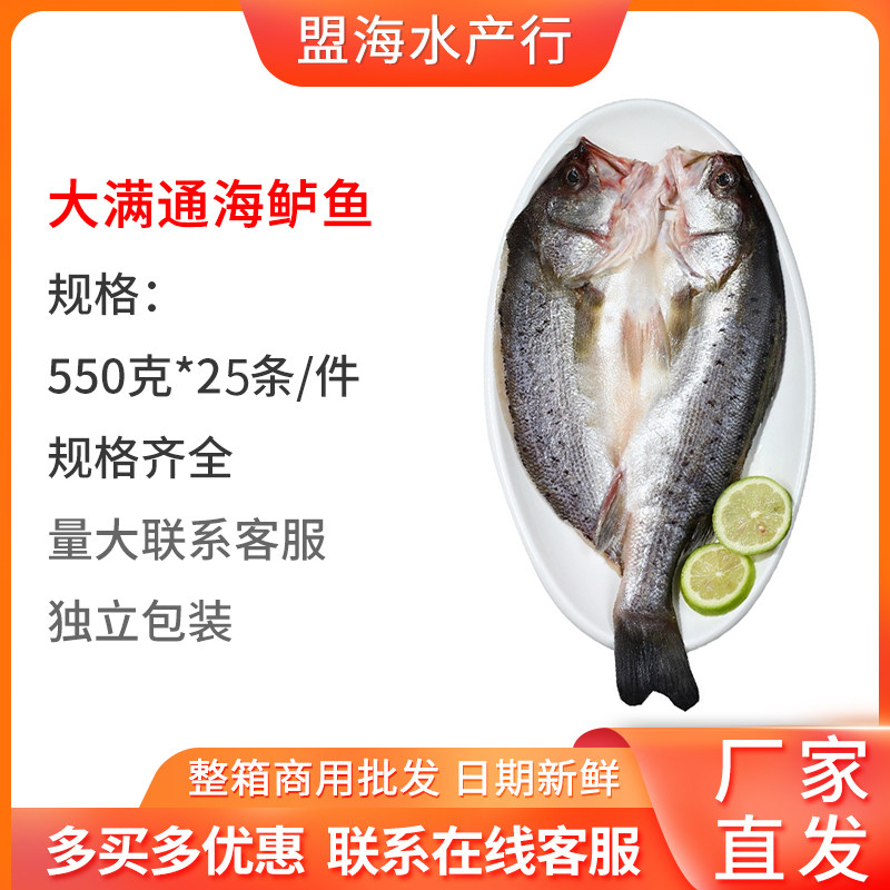 大满通开背腌制海鲈鱼新鲜冷冻半成品海鲈鱼550g25条餐饮清蒸食材