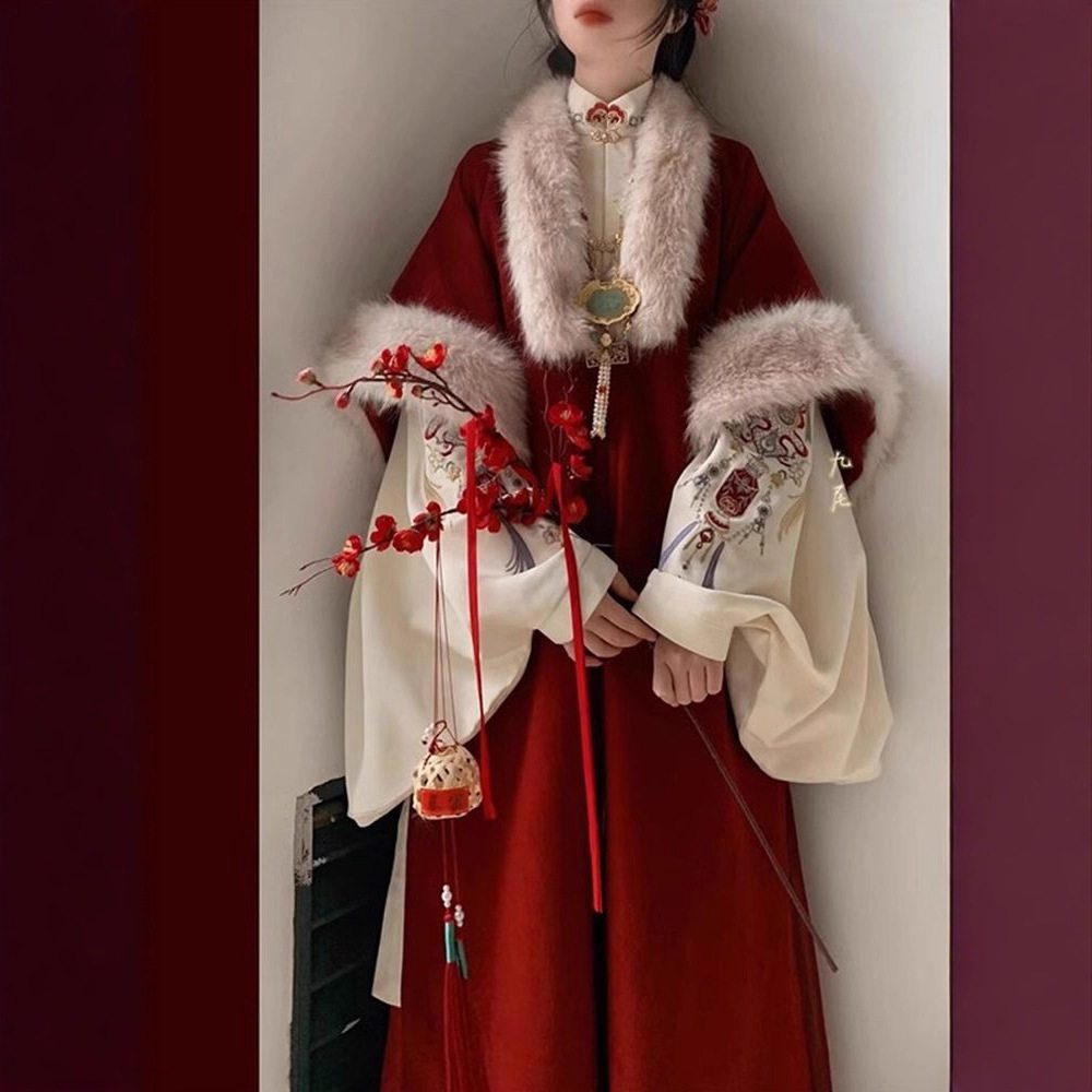 加绒新年战袍红色汉服女过年战衣裘衣毛绒拜年服对襟长衫马面裙,女装/女士精品,羽绒服,淘宝优惠券,粉丝福利购,淘宝优惠卷
